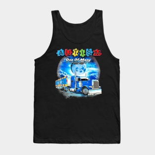 Autism - One Of Many Trucker Truck Drivers Autism Dad Kids Tank Top